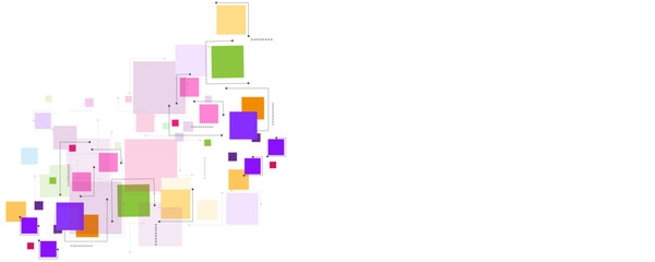 Abstract colorful geometric square border pattern background