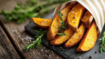 Crispy baked sweet potato wedges