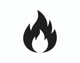 This vector set features various fire flame icons and symbols, illustrating the danger and heat of burning elements