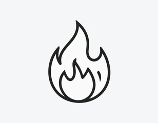 Vector illustration of a hot burning fire icon symbol