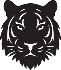 Majestic tiger head silhouette for branding and advertising