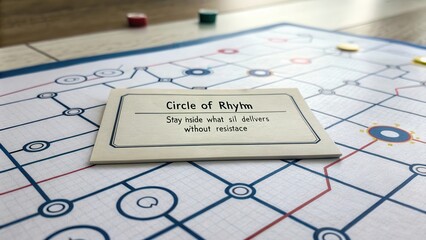 Fototapeta premium Engaging Board Game Design Featuring Circle of Rhym Card
