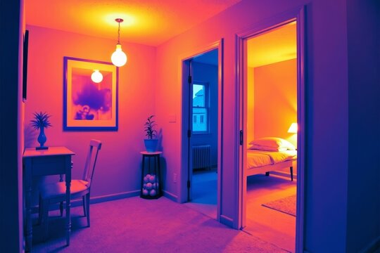 Analyzing Room Heat Signatures with Thermal Imaging: Evaluating Insulation Efficiency and Heat Loss in Different Areas of a House