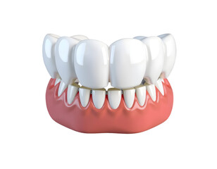 Fototapeta premium Realistic 3D Rendering of Human Teeth in Gums