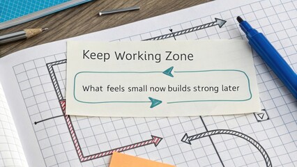 Motivational Workspace Note for Productivity and Focus in Work Zone