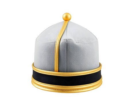 Gold-Trimmed Clerical Hat with Black Band