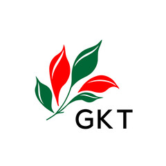GKT Modern Abstract Leaf Logo Design – GKT Later Logo, Red and Green Nature-Inspired Brand Icon
