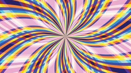 Abstract geometric background with colorful overlapping swirling blade rays.