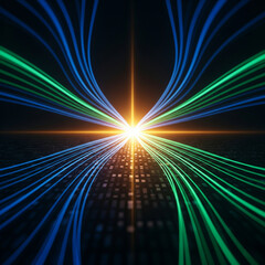 High-Speed Digital Data Flow: Internet Communication Concept