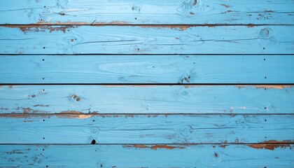 Naklejka premium Aged Light Blue Painted Wooden Planks Background