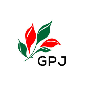 GPJ Modern Abstract Leaf Logo Design &ndash; GPJ Later Logo, Red and Green Nature-Inspired Brand Icon
