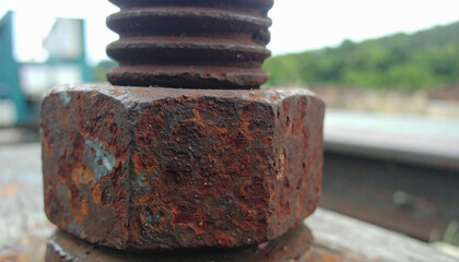 Rust-Touched Strength Industrial Bolt in Decay