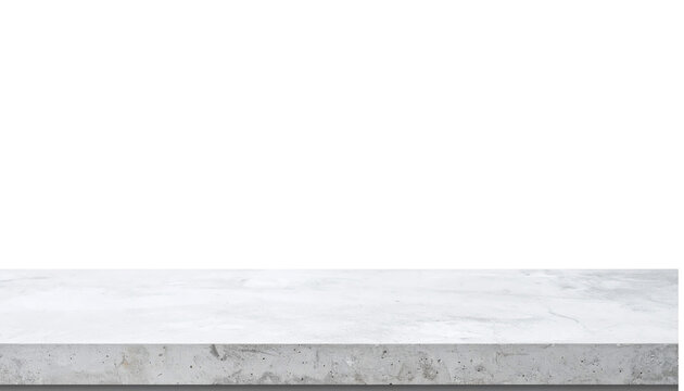 An empty concrete countertop against a clean Transparent background, a minimal product display surface, perfect for home interior, kitchen, or product presentation