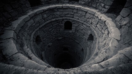 Ancient stone spiral well