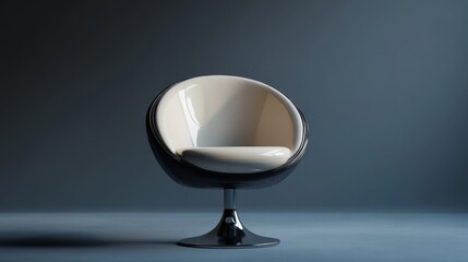 Modern round chair on blue background minimalist interior furniture design concept home decor visual