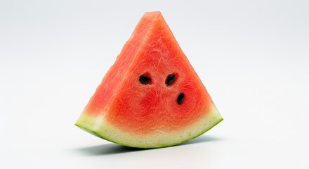 Vibrant Watermelon Slice: A Juicy Summer Triangle on White