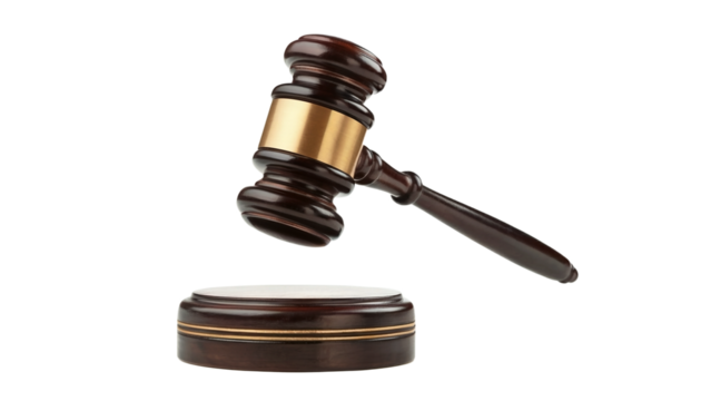 Dramatic gavel poised above striking block symbolizes justice, law, and order in legal system, promising fair decisions and impartial rulings