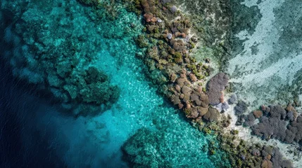 Tableau sur plexiglas  Aerial view of vibrant coral reef  © Ardi