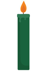 Simple Burning Long Candle for Celebration. Wax Candle with fire flame