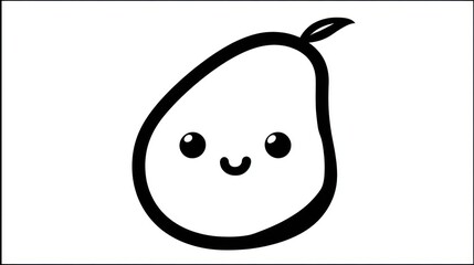 Simple kawaii pear illustration