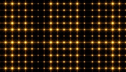 Gold Lights Patterned Grid Background