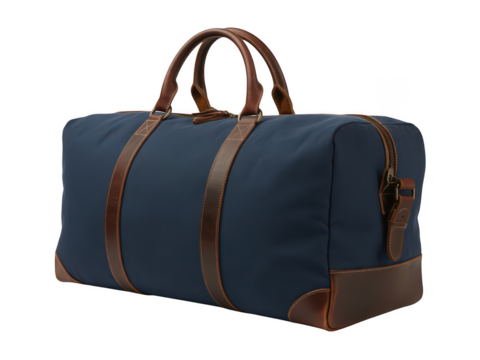 Blue Canvas Duffel Bag on transparent background