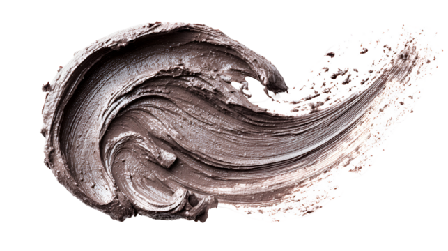 Swirled dark brown cosmetic cream texture beauty product