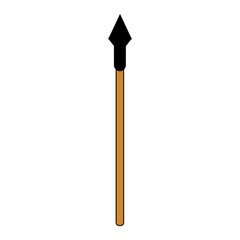 Vector illustration of spear isolated on the white background.