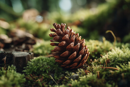 pine cones on a tree