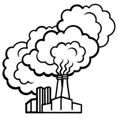 Urban Smog Minimalist Line Illustration