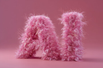 Fototapeta premium Fluffy pink lettering “AI.” Artificial Intelligence.
