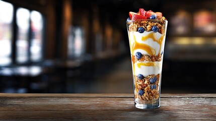 グラノーラとギリシャヨーグルトの朝食
