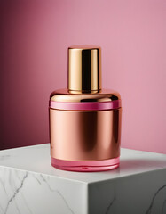 Cosmetic bottle with modern and elegant design, displayed on a soft background. Suitable for product mockups, branding, and packaging design.
