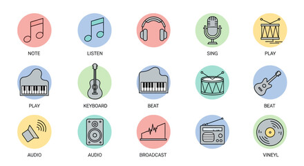 Collection of Music and Audio Icons.