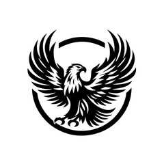 Obraz premium Powerful Black Eagle Logo Design.