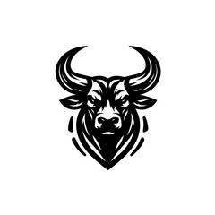 Obraz premium Powerful Bull Head Mascot Logo Vector Illustration.