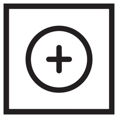 Obraz premium plus icon in circle and box