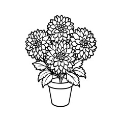 Bouquet of pink flowers in a vase floral decoration with leaves and blossoms vector illustration