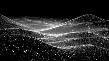 Abstract Digital Design With Light Spots And Waves