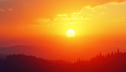 Obraz premium vibrant gradient sunset with warm hues of orange yellow and peach color