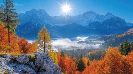 Autumnal mountain vista