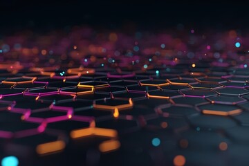 Obraz premium Abstract Geometric Hexagon Pattern With Glowing Colors