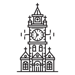 Naklejka premium church tower vector
