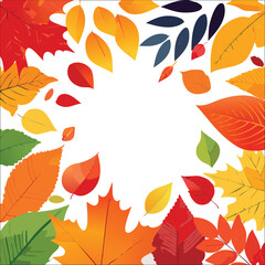 Autumn abstract colorful Background. Fall season and Thanksgiving theme. Editable vector templates with leaves and geometric pattern. Nature elements for poster, banner, cover, card, Sale, advertising