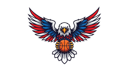 Obraz premium Eagle with Basketball Logo