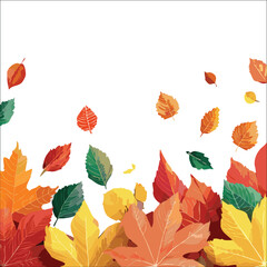 Autumn abstract colorful Background. Fall season and Thanksgiving theme. Editable vector templates with leaves and geometric pattern. Nature elements for poster, banner, cover, card, Sale, advertising