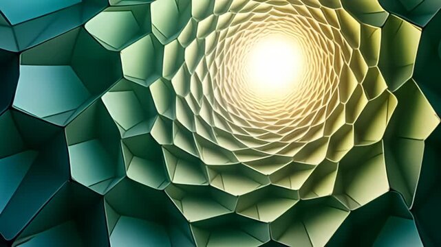 see ampere bewitching show of ampere coiling contemporary blend brilliant hexagon gridiron with refract sunlight, jell framing ampere clean greens backdrop, where apiece mould rises and