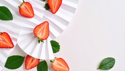 Obraz premium Fresh strawberries on white paper