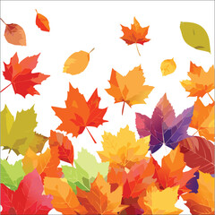 Autumn abstract colorful Background. Fall season and Thanksgiving theme. Editable vector templates with leaves and geometric pattern. Nature elements for poster, banner, cover, card, Sale, advertising