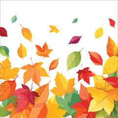 Autumn abstract colorful Background. Fall season and Thanksgiving theme. Editable vector templates with leaves and geometric pattern. Nature elements for poster, banner, cover, card, Sale, advertising